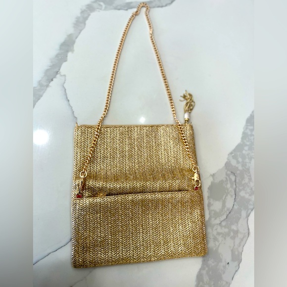 Stella & Dot Waverly Metallic Raffia Clutch/Crossbody - Picture 2 of 4